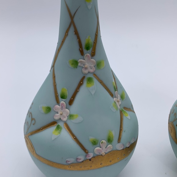 Pair Of MCM Victorian Style Hand Painted LENWILE CHINA Vases ARDALT JAPAN #6847A - Picture 5 of 12